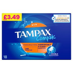 Tampax Compak Super Plus Tampons With Applicator x18