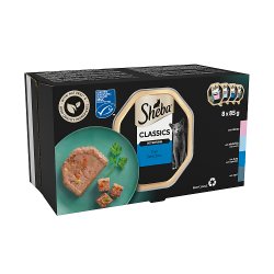 Sheba Classics Adult Cat Food Tray with Salmon in Terrine 8 x 85g
