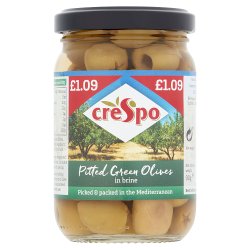 creSpo Pitted Green Olives in Brine 198g
