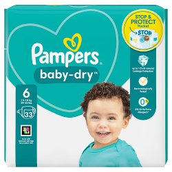 Pampers Baby-Dry Size 6, 33 Nappies