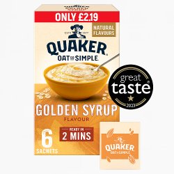 Quaker Oat So Simple Golden Syrup Porridge Sachets £2.19 RRP PMP 6 x 36g