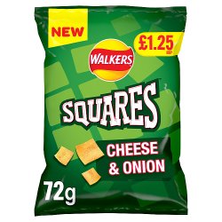 Walkers Squares Cheese and Onion Snacks PMP 72g