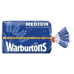Warburtons Medium Sliced Soft White Bread 400g