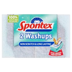 Spontex 2 Washups Non Scratch Sponge Scourers
