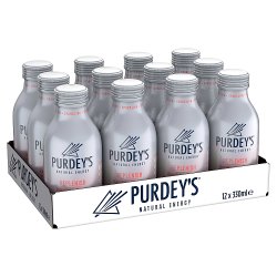Purdey's Natural Energy Replenish Sparkling Raspberry & Rose Bottles 12 x 330ml