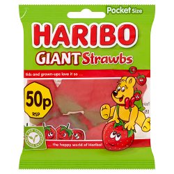 HARIBO Giant Strawbs Bag 60g 50p PM
