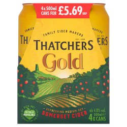 Thatchers Gold Somerset Cider 4 x 500ml Cans