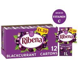 Ribena Blackcurrant Juice Drink 1L Carton £1.39