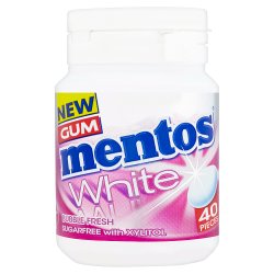 Mentos Gum White Sugar Free Bubble Fresh Bottle 40pcs