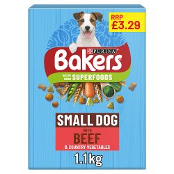 BAKERS Small Dog Beef with Vegetables Dry Dog Food 1.1kg PMP