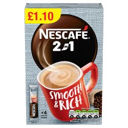 Nescafe 2in1 Instant Coffee 6 x 9g Sachets £1.10 PMP