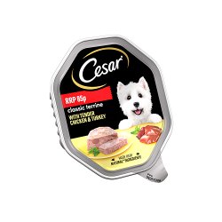 Cesar Classics Terrine Dog Food Tray Chicken & Turkey in Loaf 150g PMP 85p