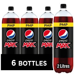 Pepsi Max No Sugar Cola Bottle PMP 6x2L