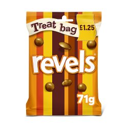 Revels Milk Chocolate with Raisins, Coffee or Orange Treat Bag £1.25 PMP 71g