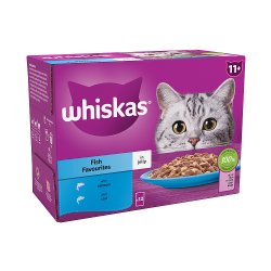 Whiskas 11+ Fish Favourites Senior Wet Cat Food Pouches in Jelly 12 x 85g