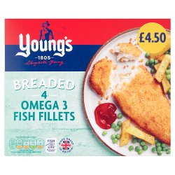 Young's 4 Breaded Omega 3 Fish Fillets 400g