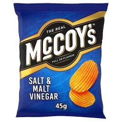 McCoy's Ridge Cut Salt & Malt Vinegar Flavour Potato Crisps 45g