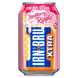 IRN-BRU Xtra No Sugar Limited Edition Raspberry Ripple Soft Drink Can 330ml