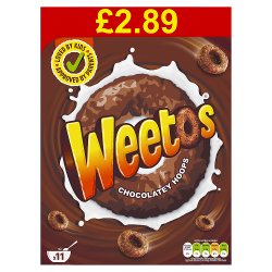 Weetos Chocolatey Hoops 8x350g case PMP £2.89