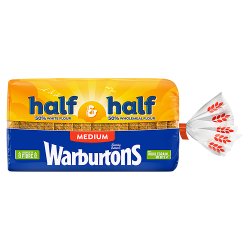 Warburtons Half White Half Wholemeal Medium 800g