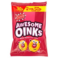 Golden Wonder Awesome Oinks Bacon Flavour Corn Snacks 25g