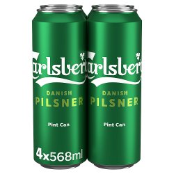 Carlsberg Danish Pilsner Lager Beer 4 x 568ml Can