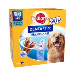 Pedigree Dentastix Daily Adult Large Dog Treats 42 x Dental Sticks 1.62kg