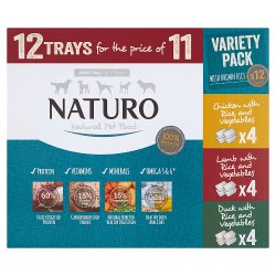 Naturo Natural Pet Food with Brown Rice Variety Pack Adult Dog 1 to 7 Years 12 x 400g