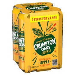 Crumpton Oaks Cider Co Mighty Refreshing Apple Medium Cider 4 Pints/4 x 568ml
