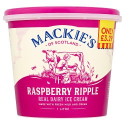 Mackie's of Scotland Raspberry Ripple Real Dairy Ice Cream 1 Litre