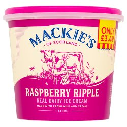 Mackie's of Scotland Raspberry Ripple Real Dairy Ice Cream 1 Litre