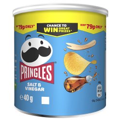 Pringles Salt & Vinnegar Crisps Can, 40g