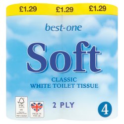 best-one 4 Soft Classic White Toilet Tissue 2 Ply