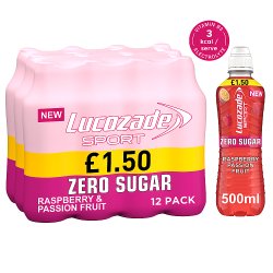 Lucozade Sport Drink Zero Sugar Raspberry & Passion Fruit 500ml PMP £1.50