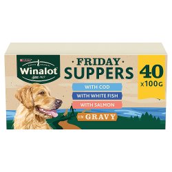 WINALOT Friday Suppers Chunks in Gravy Fish Wet Dog Food 40x100g