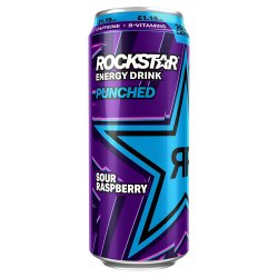 Rockstar Punched Sour Raspberry 500ml Can, PMP £1.19
