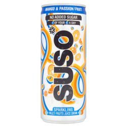SUSO* No Added Sugar Mango & Passion Fruit Sparkling Multi Fruits Juice Drink 250ml