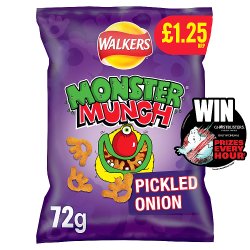 Walkers Monster Munch Pickled Onion Snacks Crisps £1.25 RRP PMP 72g