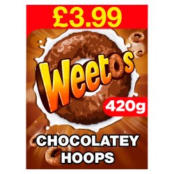Weetos Chocolatey Hoops 8x420g case PMP £3.99