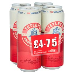 Tetley's Original Bitter Ale Beer 4 x 500ml PM £4.75 Cans