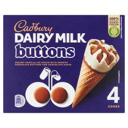Cadbury Dairy Milk Buttons 4 x 100ml (400ml)