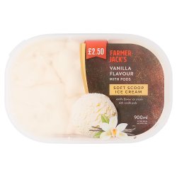 Farmer Jack's Vanilla Flavour with Pods Soft Scoop Ice Cream 900ml