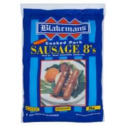 Blakemans Cooked Pork Sausage 8's 2kg