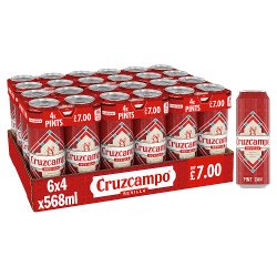Cruzcampo Sevilla Lager Beer Can 4x568ml Pint