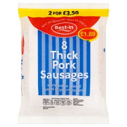 Best-in 8 Thick Pork Sausages 400g