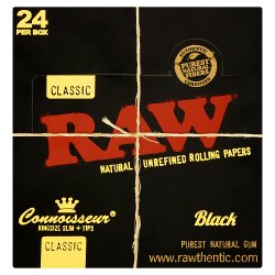 RAW Black Connoisseur King Size Slim Rolling Papers & Tips