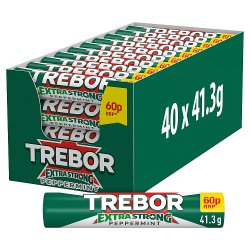 Trebor Extra Strong Peppermint Mints Roll 60p PMP 41.3g