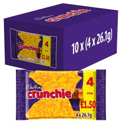  Cadbury Crunchie Chocolate Bar 4 Pack Multipack £1.50 PMP 104.4g