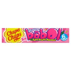 Chupa Chups Big Babol Tutti Frutti Flavour Soft Bubble Gum - 27.6g / 6 Pieces