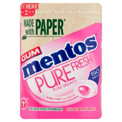 Mentos Gum Pure Fresh Bubble Fresh 50 Pieces 100g